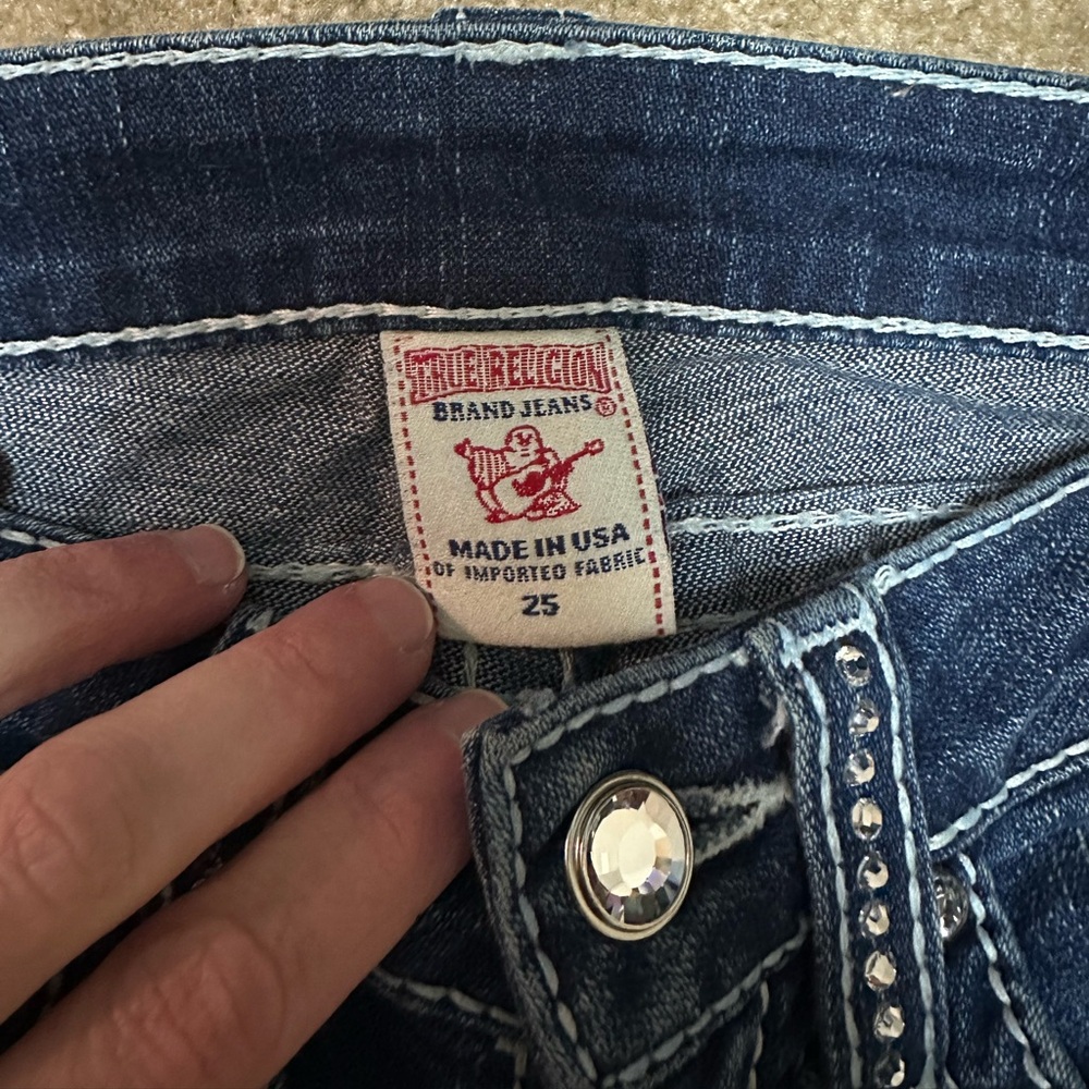 True Religion Dark Blue Flare Jeans - Picture 2 of 6